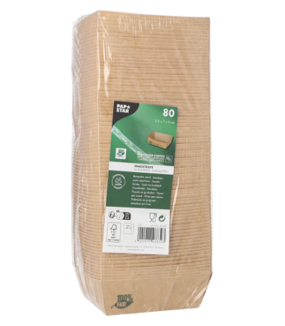 Product foto van Karton snackbakjes bruin small set van 80 100% Fair