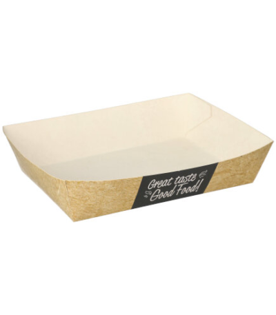Product foto van Karton snackbakjes pure 4cm x 11cm x 16cm set van 50 Good Food