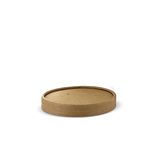 Product foto van Karton soepkom deksels bruin rond set van 25