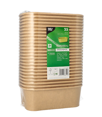 Product foto van Karton verpakkingsbekers bruin set van 25 750ml
