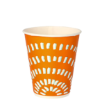 Product foto van Kartonnen drinkbekers oranje set van 100 250ml