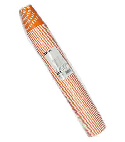 Product foto van Kartonnen drinkbekers oranje set van 100 250ml