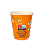 Product foto van Kartonnen drinkbekers oranje set van 100 250ml