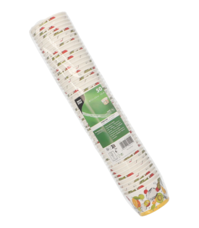 Product foto van Kartonnen ijsbekers assorti kleuren set van 50 125ml