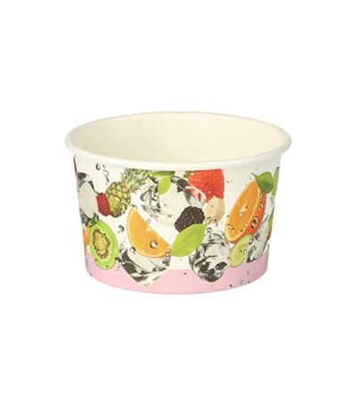 Product foto van Kartonnen ijsbekers rond 150ml Fruit set van 50