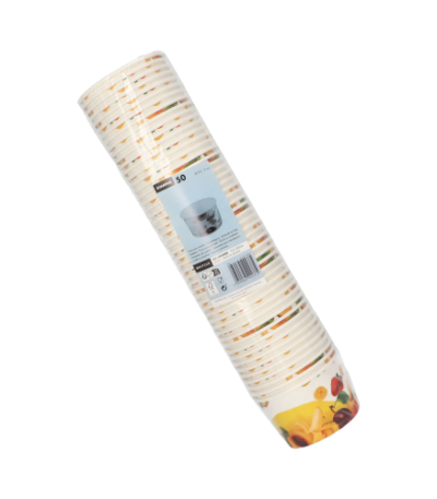 Product foto van Kartonnen ijsbekers rond 200ml wit set van 50