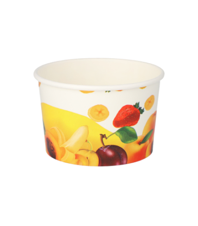 Product foto van Kartonnen ijsbekers rond 200ml wit set van 50