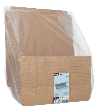 Product foto van Kartonnen lunchboxen 5-vaks bruin set van 25