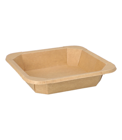 Product foto van Kartonnen lunchboxen bruin set van 25 500ml