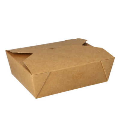 Product foto van Kartonnen lunchboxen bruin set van 50 1000ml