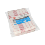 Product foto van Katoenen theedoeken wit/rood 70cm x 50cm set van 10 Baumwolle