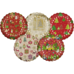 Product foto van Keramieken bordjes assorti kerst designs set van 2