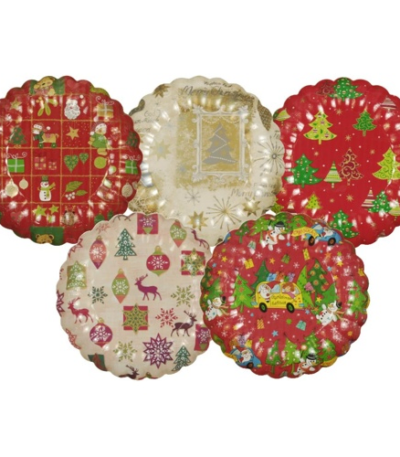 Product foto van Keramieken bordjes assorti kerst designs set van 2