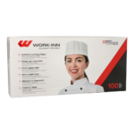 Product foto van Keukenmutsen crêpe wit set van 100 Work-Inn Maat 55-62
