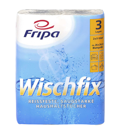 Product foto van Keukenrollen 3-laags wit set van 100 Wischfix