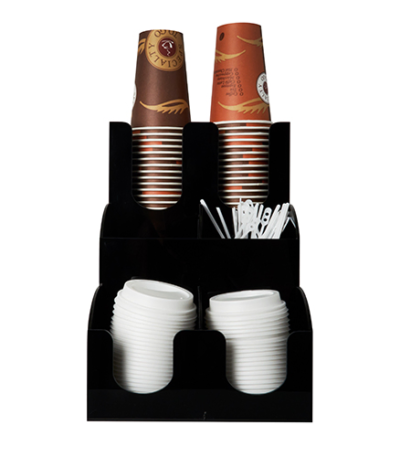 Product foto van Koffiebeker organizer zwart 31cm x 30