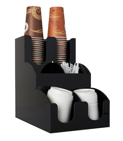 Product foto van Koffiebeker organizer zwart 31cm x 30