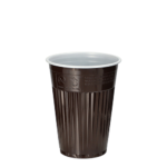 Product foto van Kunststof beker automaatbekers bruin/wit set van 100