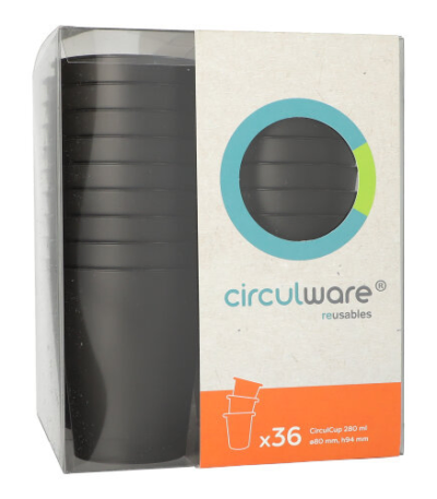 Product foto van Kunststof beker rond 280ml set van 36 Circulware by Haval