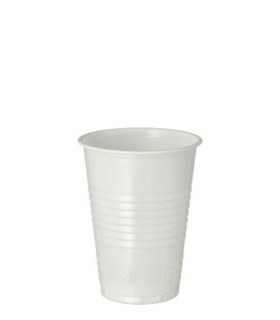 Product foto van Kunststof beker wit 180ml set van 100