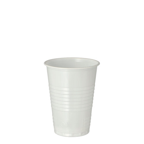 Product foto van Kunststof beker wit 180ml set van 100
