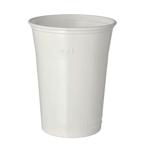 Product foto van Kunststof bekers wit set van 25 400ml