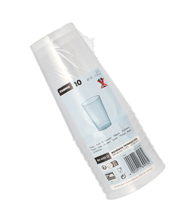 Product foto van Kunststof drinkbekers herbruikbaar transparant set van 10
