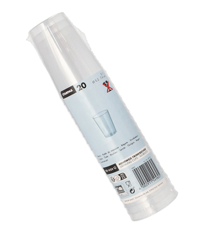 Product foto van Kunststof drinkbekers transparant 200ml onbreekbaar set van 20