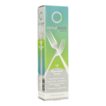 Product foto van Kunststof herbruikbare vorken wit set van 10 Circulware Gaia extra stevig
