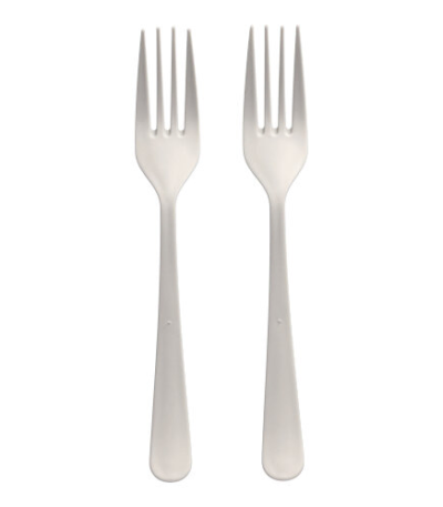 Product foto van Kunststof herbruikbare vorken wit set van 10 Circulware Gaia extra stevig