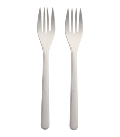 Product foto van Kunststof herbruikbare vorken wit set van 50 Haval Circulware extra stevig