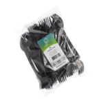 Product foto van Kunststof herbruikbare vorken zwart extra stevig set van 50 Circulware by Haval