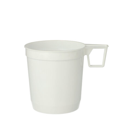 Product foto van Kunststof koffiekopjes wit set van 40 250ml