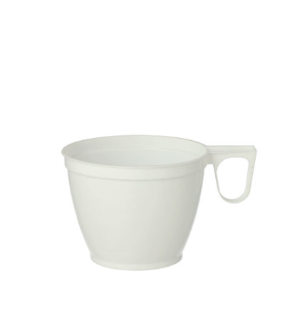 Product foto van Kunststof koffiekopjes wit set van 60 180ml