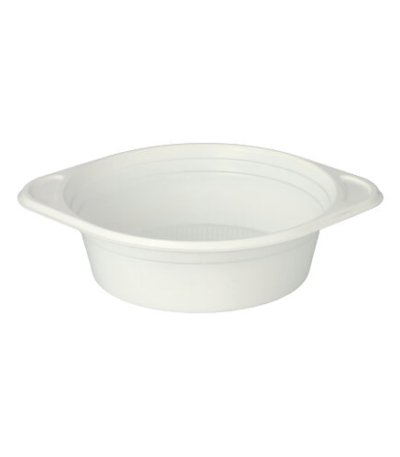 Product foto van Kunststof soepkommen wit met handvat set van 100 500ml