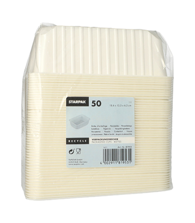 Product foto van Kunststof verpakkingsbekers wit set van 50 1l