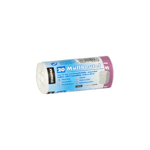 Product foto van LDPE Pedaalemmerzakken wit set van 20 5L