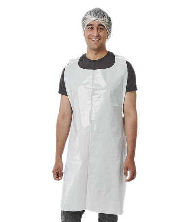 Product foto van LDPE schorten wit 130x75 cm set van 50 WORK-INN