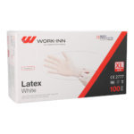 Product foto van Latex handschoenen gepoederd wit/natuur Maat XL set van 100 WORK-INN