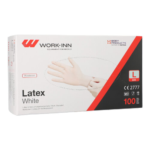 Product foto van Latex handschoenen gepoederd wit/natuur set van 100 Work-Inn L
