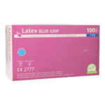 Product foto van Latex handschoenen poedervrij blauw M set van 100 Medi-Inn Blue Grip