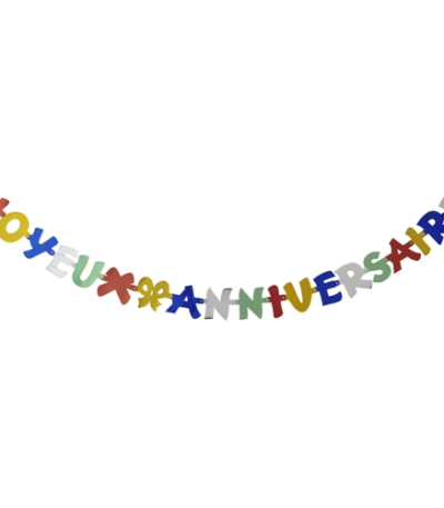 Product foto van Letterguirlande Joyeux Anniversaire 1
