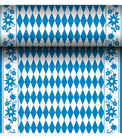 Product foto van Linnen tafellopers Airlaid Beiers blauw 24m