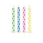 Product foto van Magische verjaardagskaarsjes met houders assorti kleuren set van 10