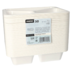 Product foto van Magnetronschalen PP wit 3-vaks set van 50 1095ml