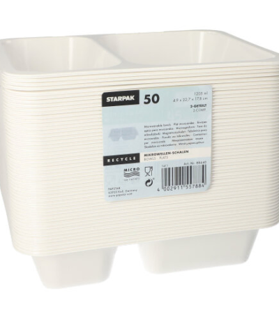 Product foto van Magnetronschalen PP wit set van 50 1200ml