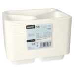 Product foto van Magnetronschalen PP wit set van 50 3-vaks 765ml