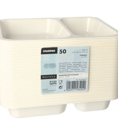 Product foto van Magnetronschalen PP wit set van 50 866ml