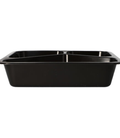 Product foto van Magnetronschalen PP zwart 3-vaks set van 50