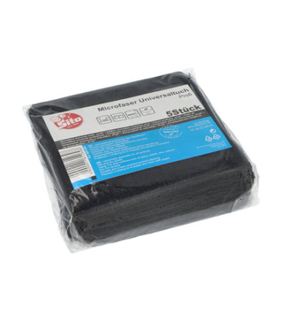 Product foto van Microvezeldoek 32x32 cm zwart set van 5 Profi